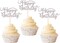 24-Pack Silver Glitter “Happy Birthday” Cupcake Toppers – Decorative Food Picks for Birthday Party Cupcakes and Cake Decorations